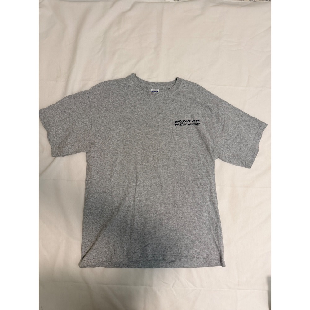 Gildan NC State University Rotaract Club T-Shirt Mens Large Gray Short Sleeve